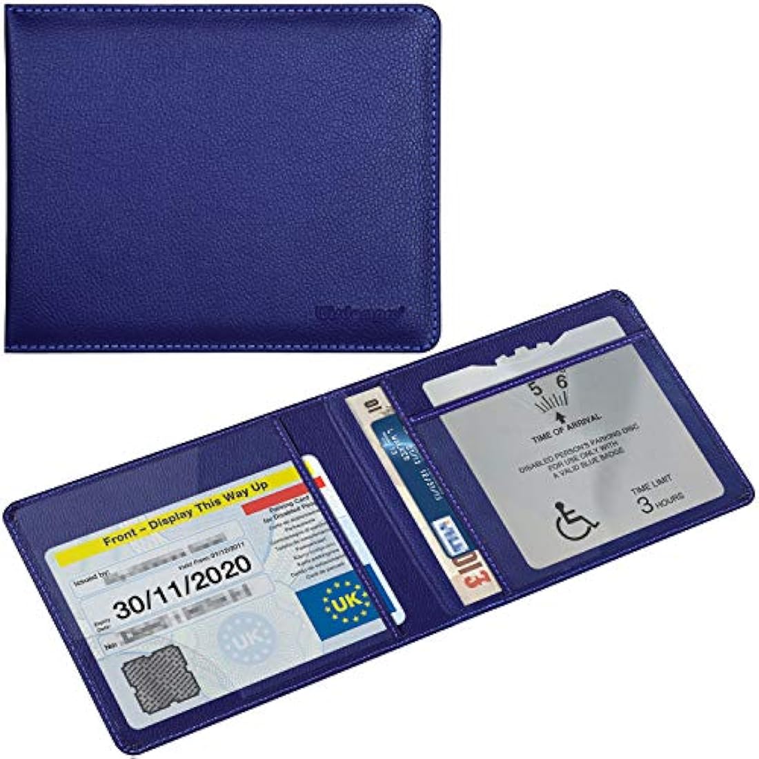 Wisdompro Blue Badge Holder – PU Leather Disability Parking Permit Cover