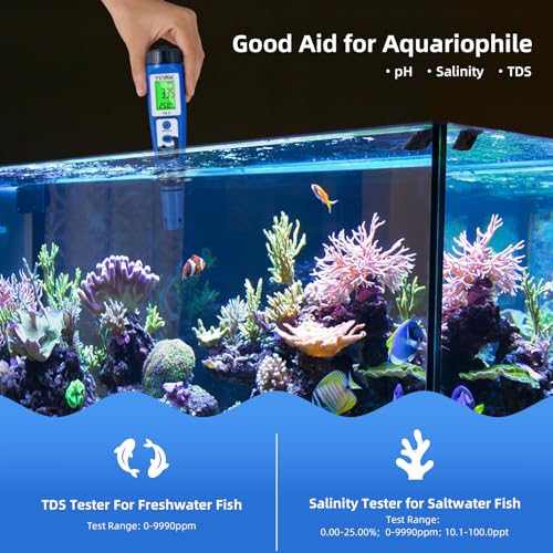 YINMIK 5-in-1 Digital pH Salt Tester | TDS EC Temp Meter for Pool & Spa
