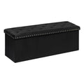 Bonlife Velvet Storage Ottoman Bench | Large Folding Footstool, 110cm
