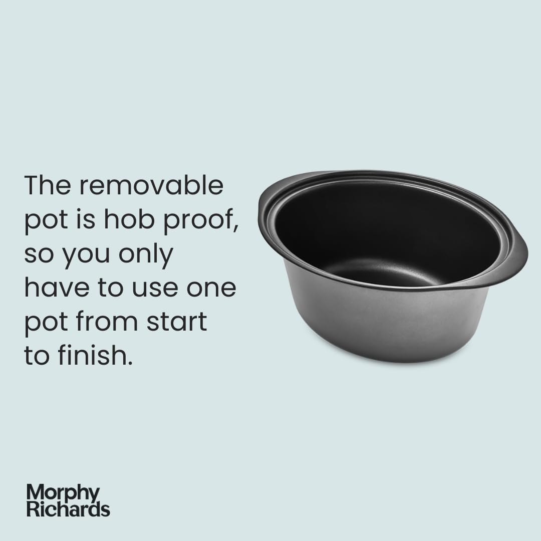 Morphy Richards 6.5L Easy Time Slow Cooker – Hob Proof & Matte Black