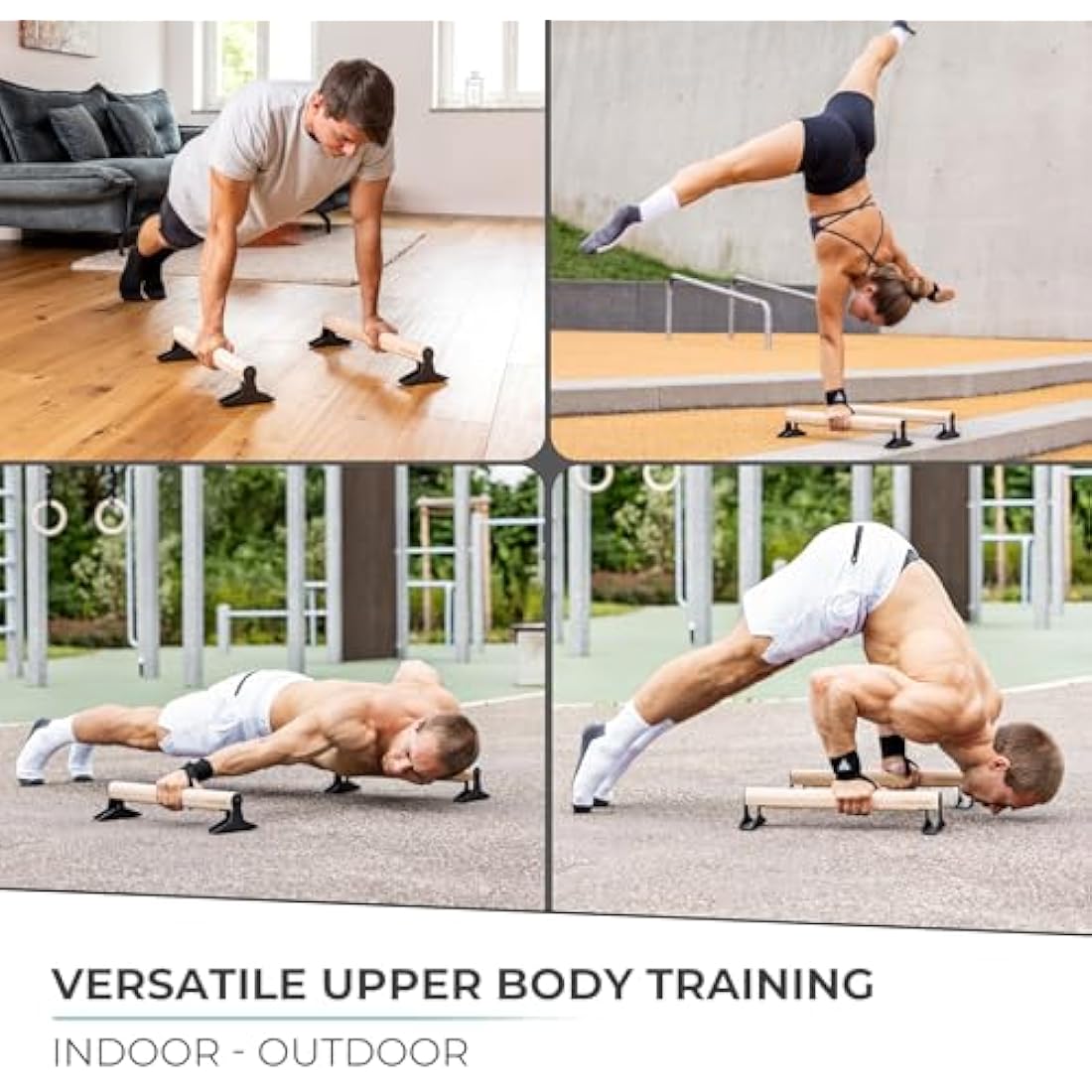PULLUP & DIP Wooden Parallettes – Ergonomic Beechwood Gymnastic Bars