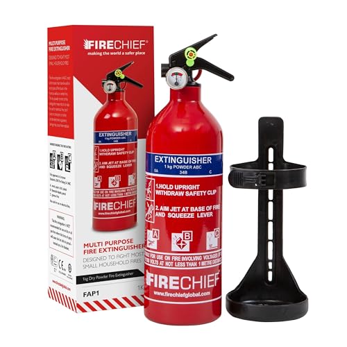 Firechief 1kg ABC Powder Fire Extinguisher for Home, Car & Kitchen