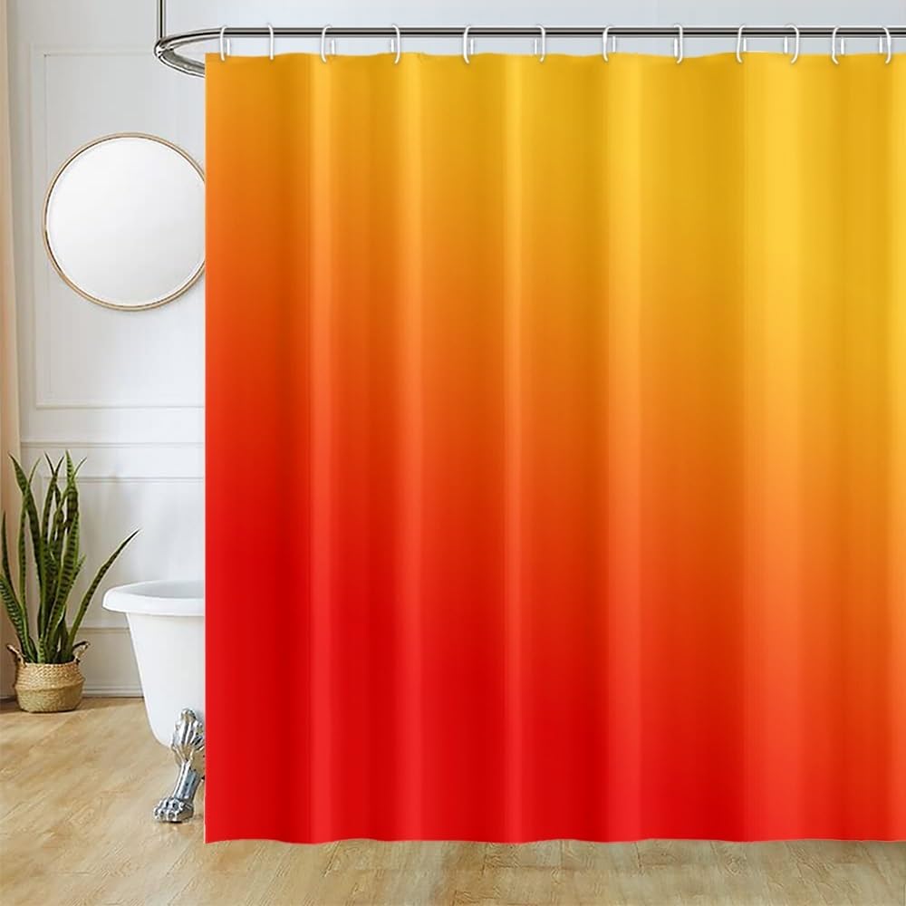 Uiiooazy Gradient Shower Curtain – Waterproof Polyester Fabric, 180x180cm