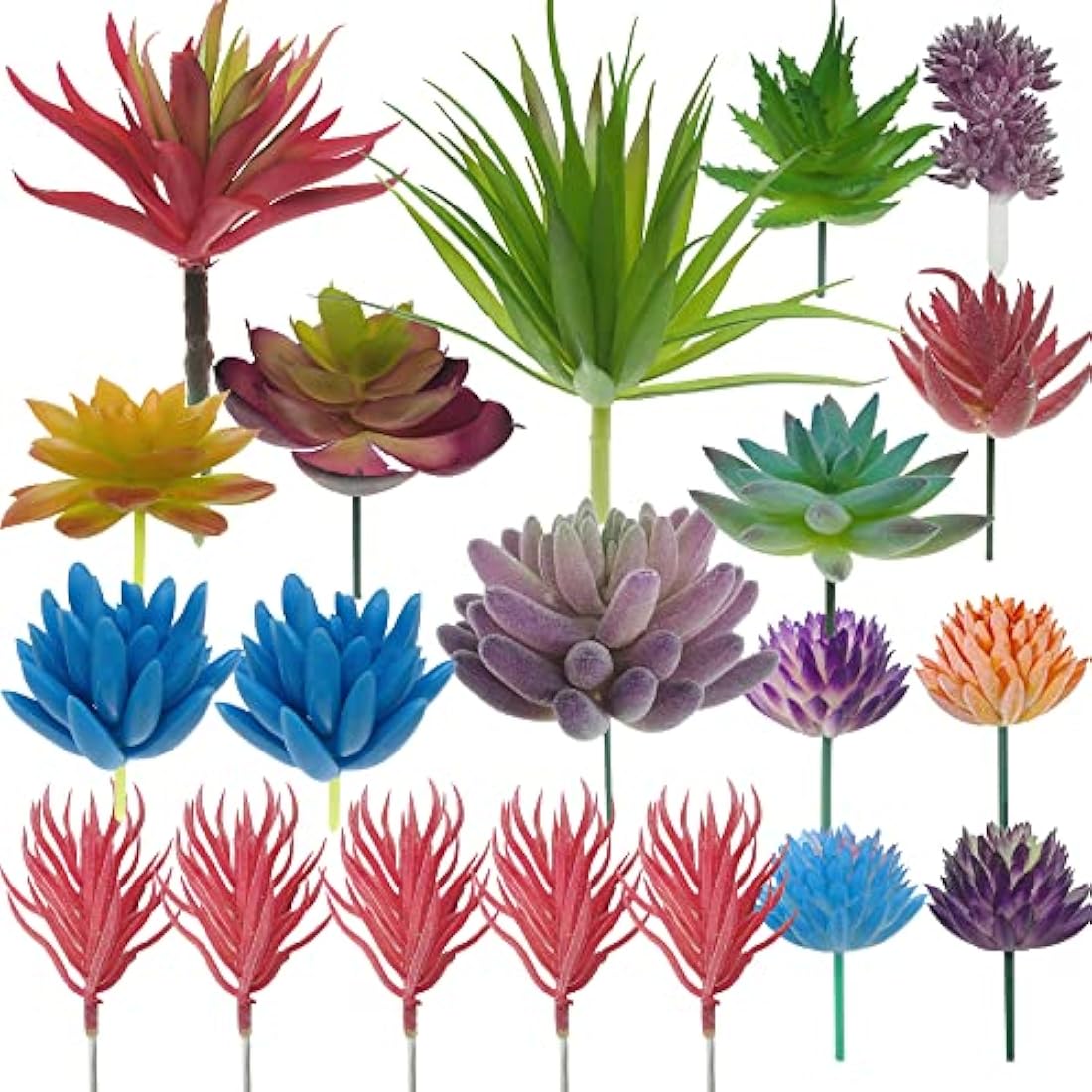 Jolof Store 20 Pack Realistic Artificial Succulents – Multicolor Faux Plants