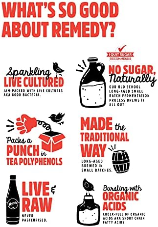 Remedy Kombucha Mixed Pack – Sugar Free Probiotic Drink – 24 x 250ml