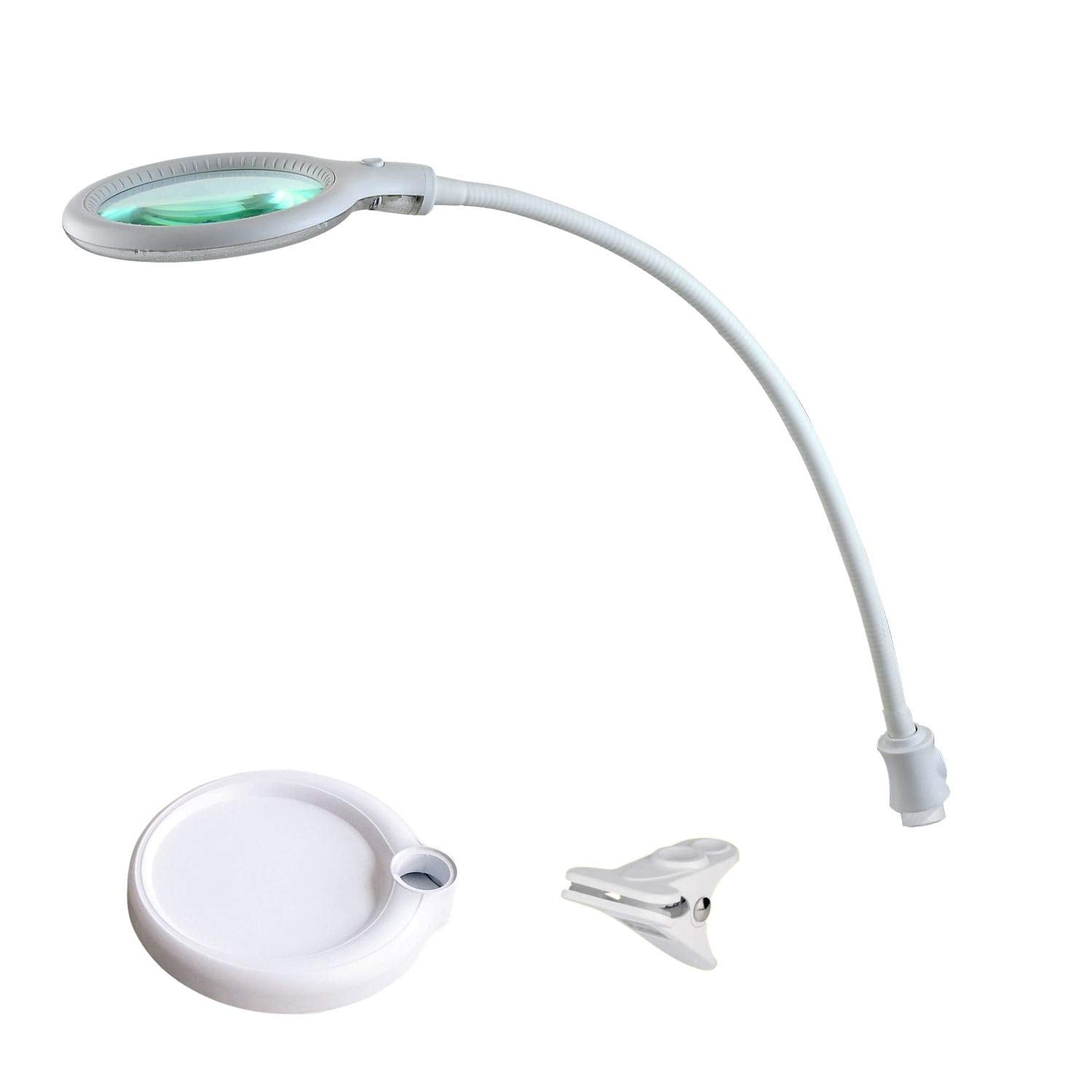 Lumeno 6805WS LED Magnifying Lamp | 5 Dioptres Glass Lens Clamp Light