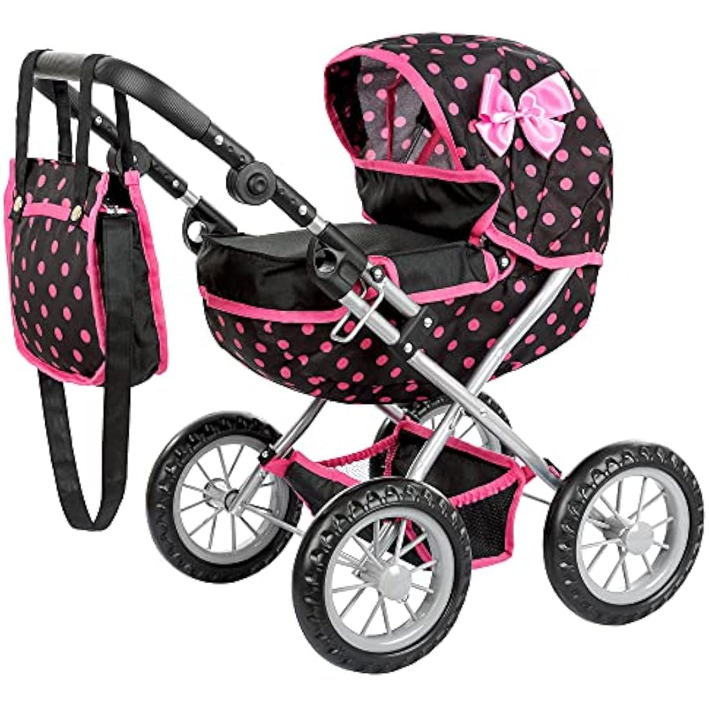 Kinderplay Dolls Pram – Adjustable Toy Stroller for Dolls up to 41cm
