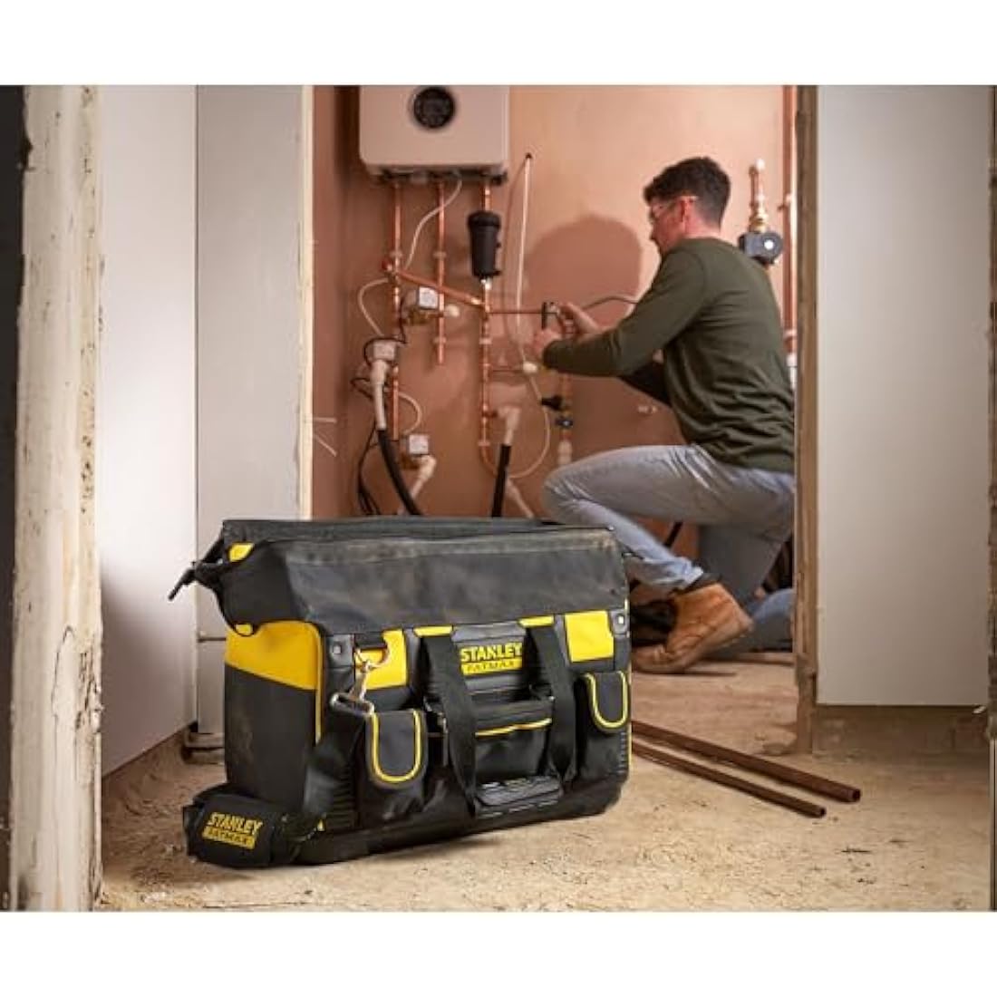 Stanley Fatmax 20 Inch Open Mouth Tool Bag | Heavy Duty Storage Organiser