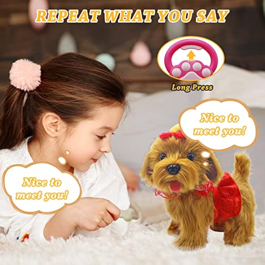 Jaydear Interactive Plush Puppy – Walking and Talking Electronic Dog Toy