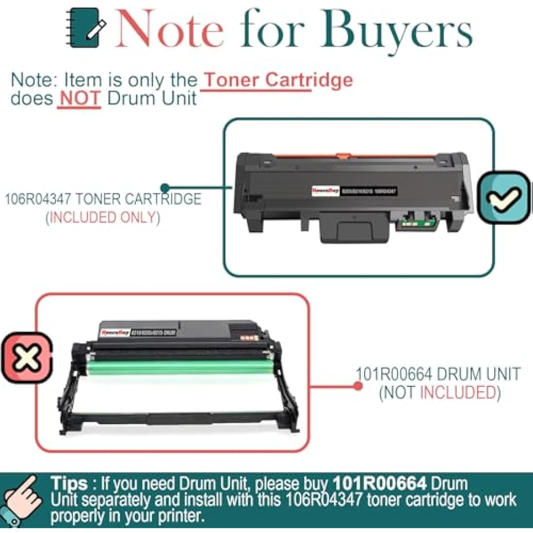 HenceBuy 106R04347 Compatible Toner for Xerox B210 B205 B215 | Black, 2-Pack