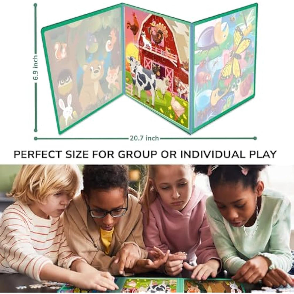 QUOKKA Magnetic Farm Animal Puzzles | 36pc Travel Toy for Kids Ages 3-5