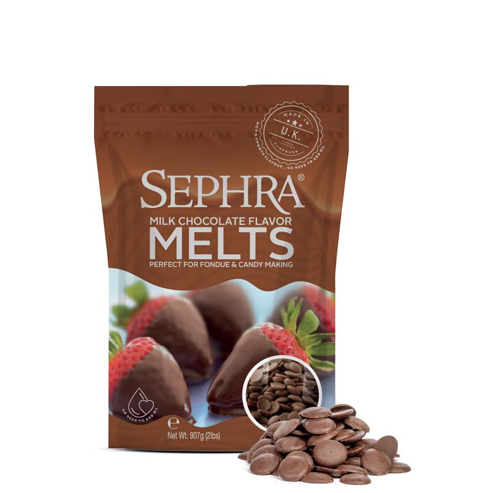 Sephra Milk Chocolate Flavoured Melts – 907g Resealable Pouch for Dipping