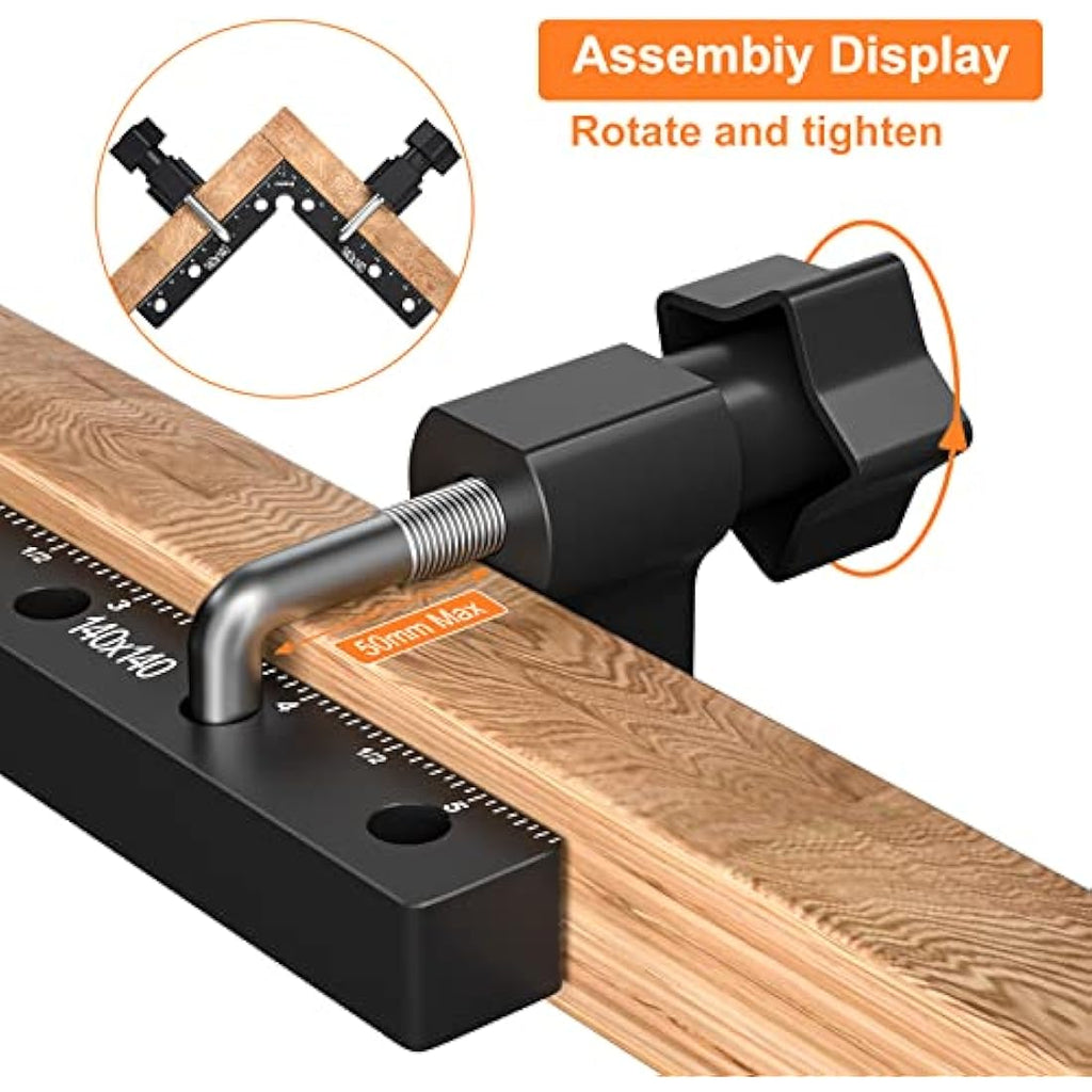 Preciva 90 Degree Right Angle Positioning Square Clamp - 5.5" Aluminum 2-Pack