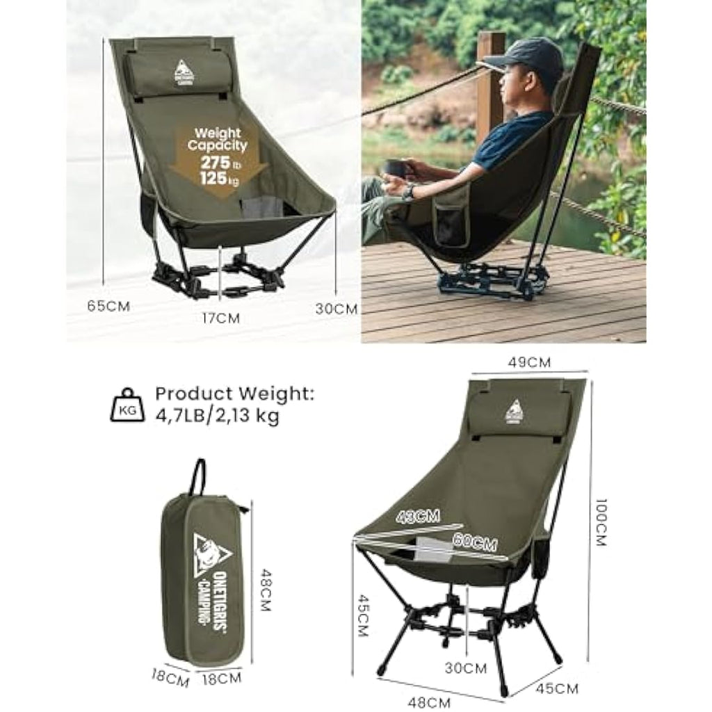 OneTigris Dragonhide Oversized Camping Chair | Heavy-Duty Folding Seat