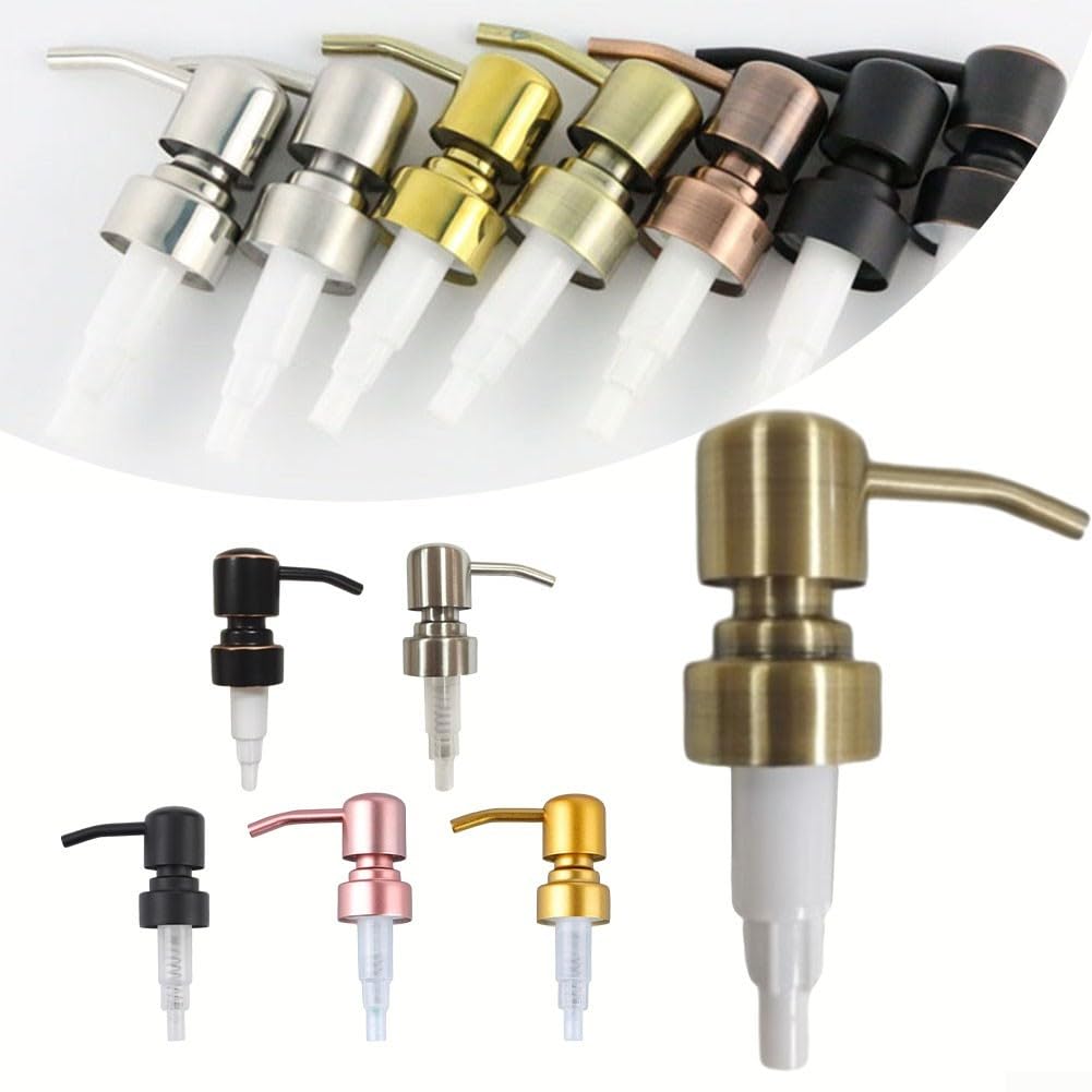 CulinaBlend Stainless Steel Lotion Soap Dispenser Pump Head 28/400 Thread Push Type Replacement Spare Bathroom Gadget Bronze