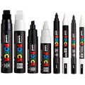 Posca Paint Markers | Black & White Multi-Surface Pen Set | 8 Pack