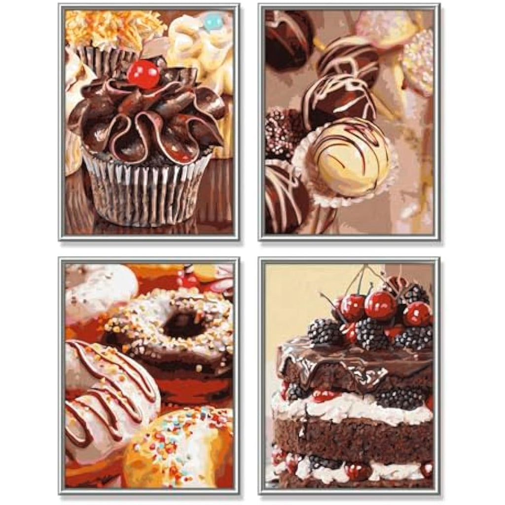 Schipper Paint by Numbers Sweet Temptation - 4 Art Kits (18x24cm)