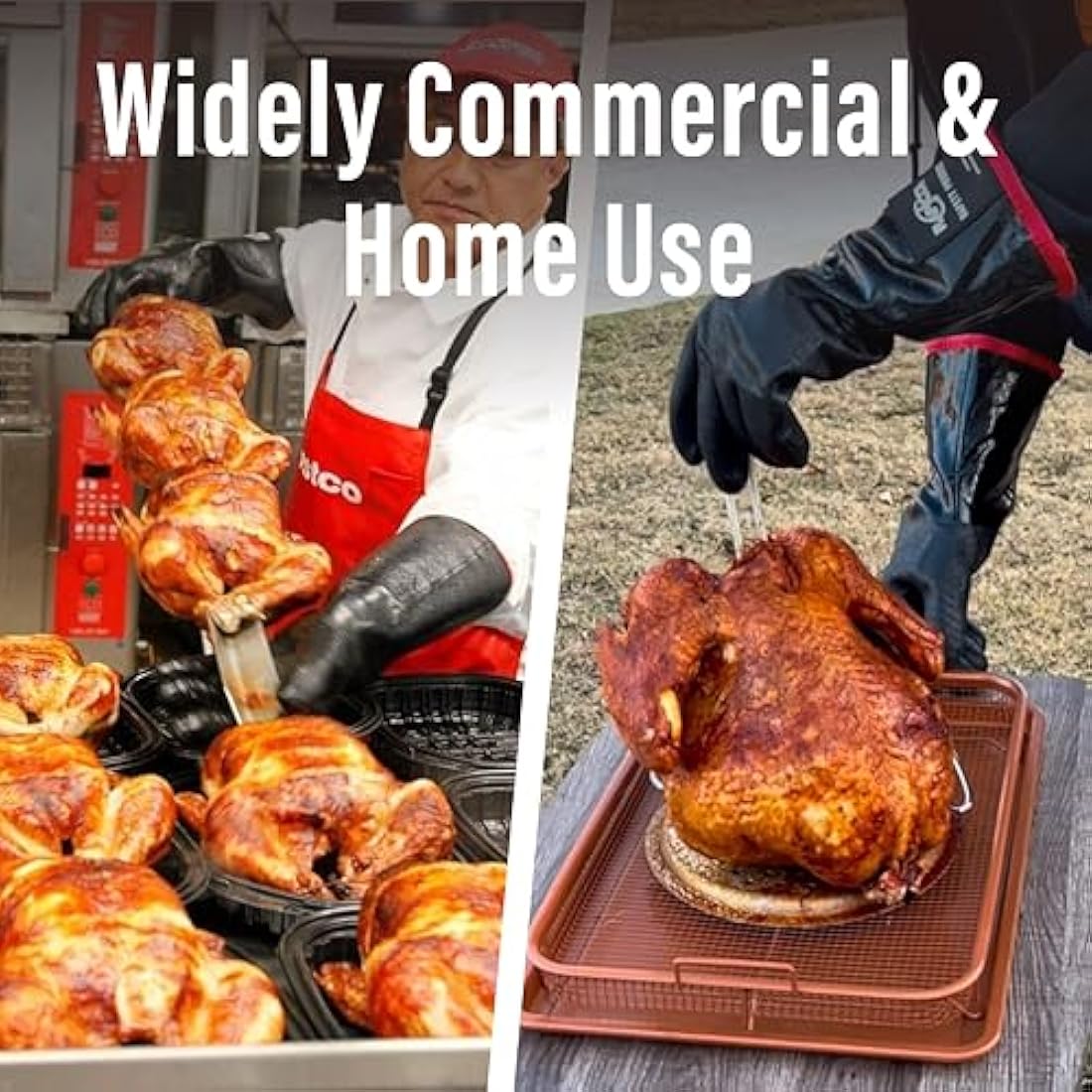 RAPICCA 14" BBQ Gloves | 932°F Heat Resistant Neoprene Smoker Gloves | XL