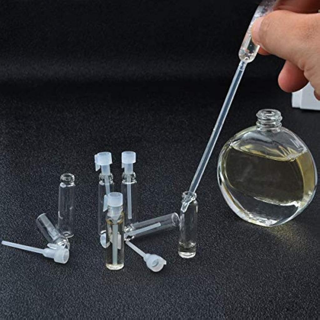 Jolof Store 100Pcs Glass Essential Oil Sample Vials - 1ml Travel Bottles