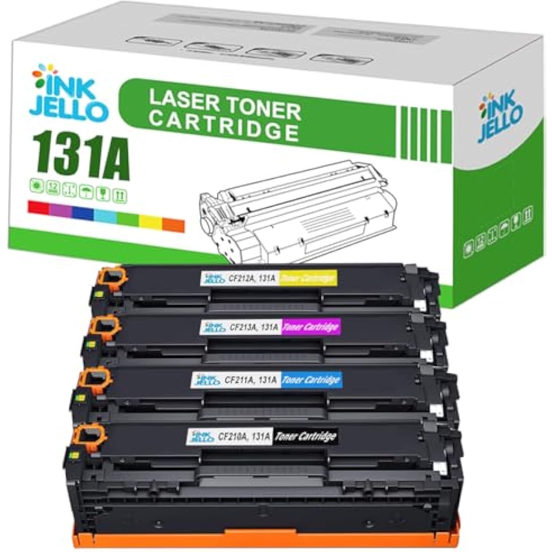 InkJello Compatible HP 131A Toner 4-Pack for LaserJet Pro M251n M276nw