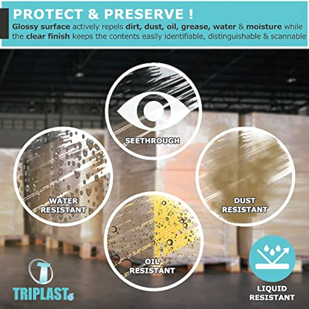 Triplast Heavy Duty Pallet Stretch Wrap - 400mm x 250m Clear (2 Rolls)