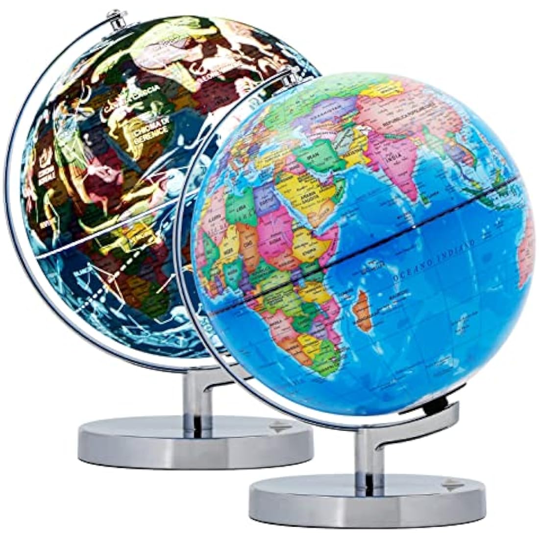 23cm Illuminated Globe – LED Political & Constellation Map