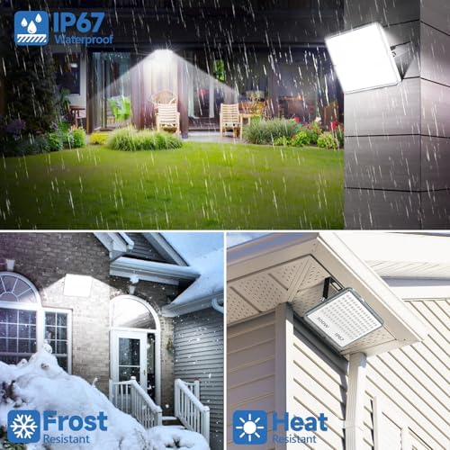 TASINUO 300W LED Floodlight Outdoor 2-Pack | 30000LM IP67 Security Lights