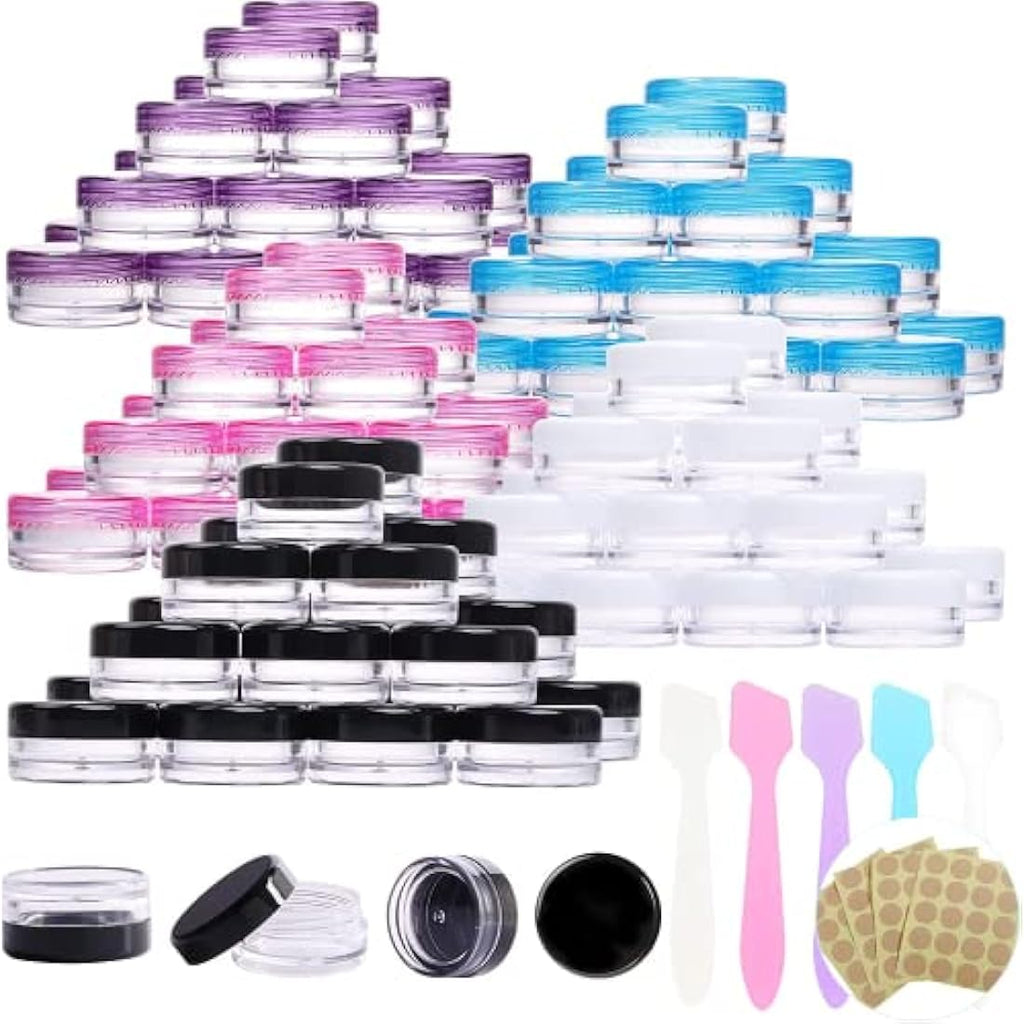 Jolof Store 100PCS Clear Cosmetic Sample Jars | 3g BPA Free Travel Pots