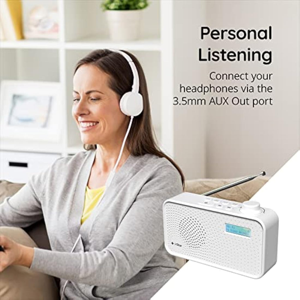 iStar Portable DAB/DAB+ & FM Digital Radio | Battery or Mains - White