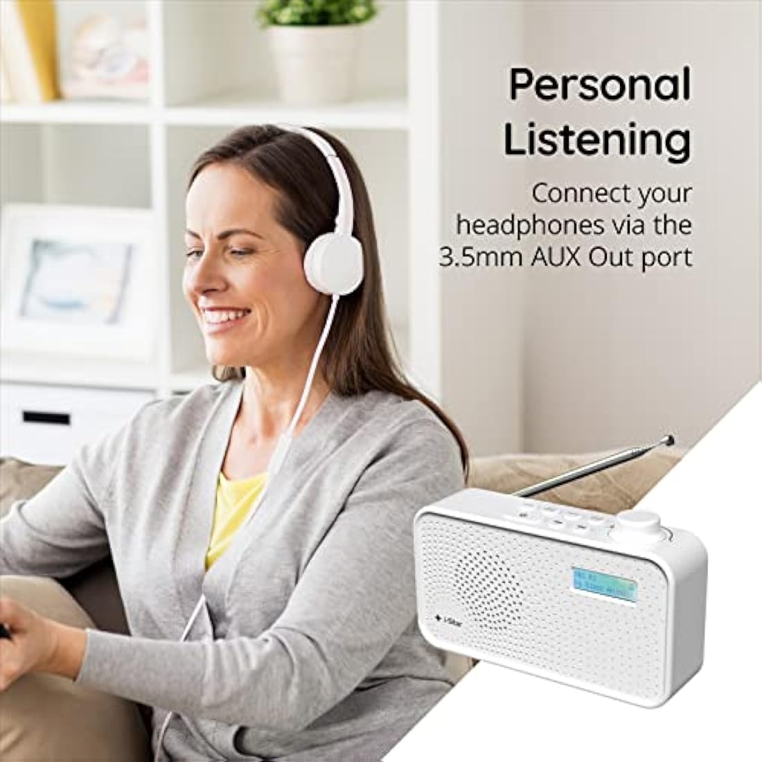 iStar Portable DAB/DAB+ & FM Digital Radio | Battery or Mains - White