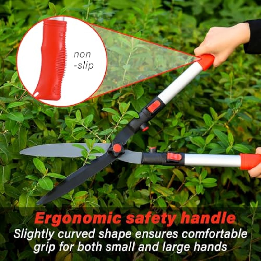GARTOL Telescopic Hedge Shears | SK5 Carbon Steel Wavy Blade Garden Tool