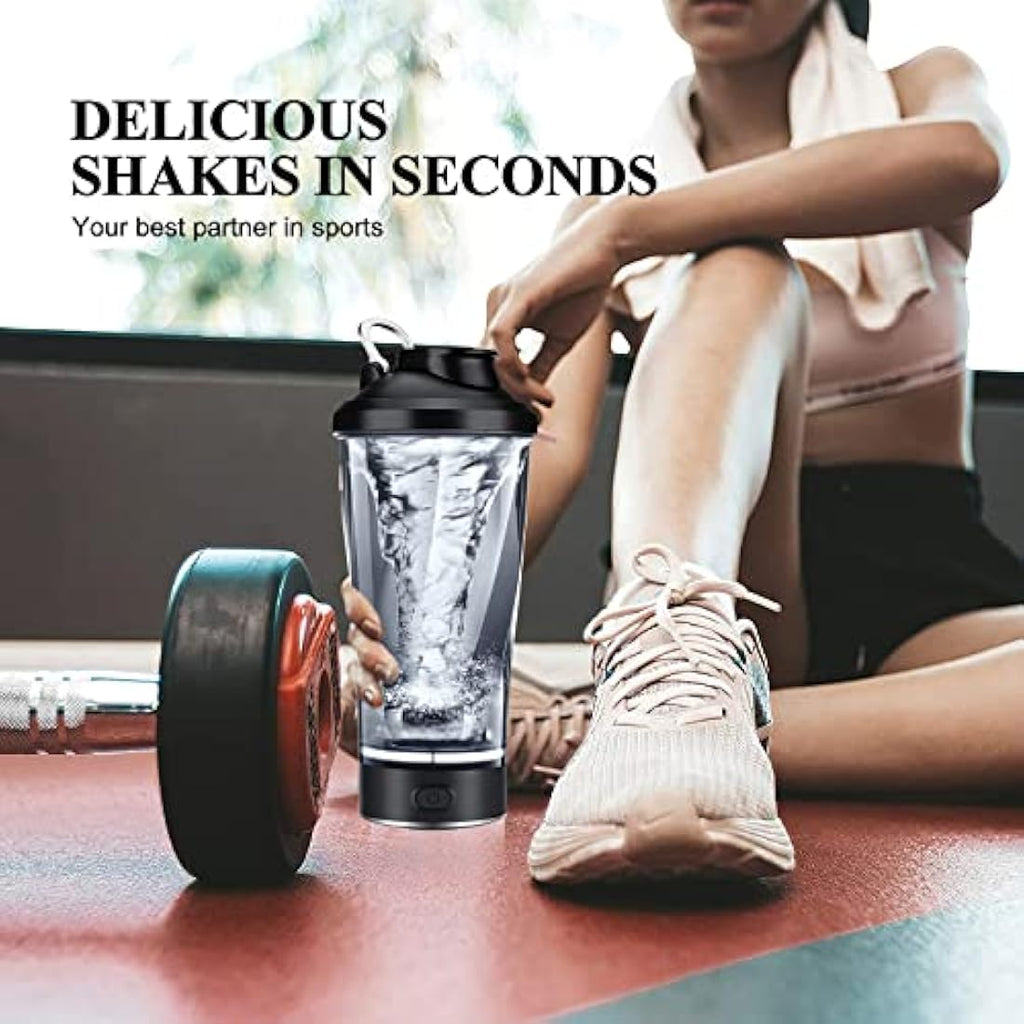 Electric Protein Shaker Bottle – 16oz Rechargeable Vortex Mixer