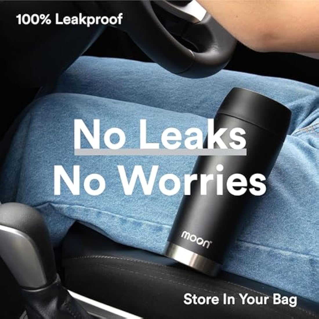 Moon 360° Leakproof Travel Mug – Insulated Stainless Steel Cup, 450ml