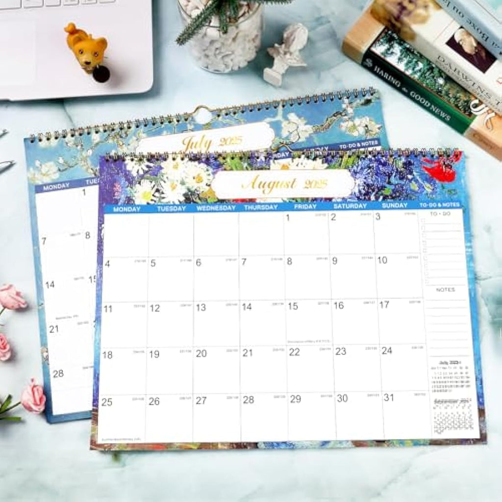 Artfan 2025-2026 Wall Calendar | 18-Month Planner, 14.8'' x 11.5'', Green
