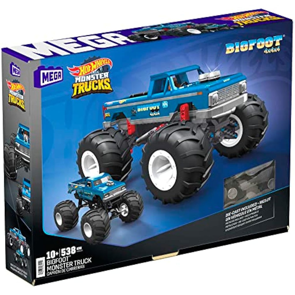 MEGA Hot Wheels Bigfoot Monster Truck 1:18 Scale Building Set - 538 Pcs