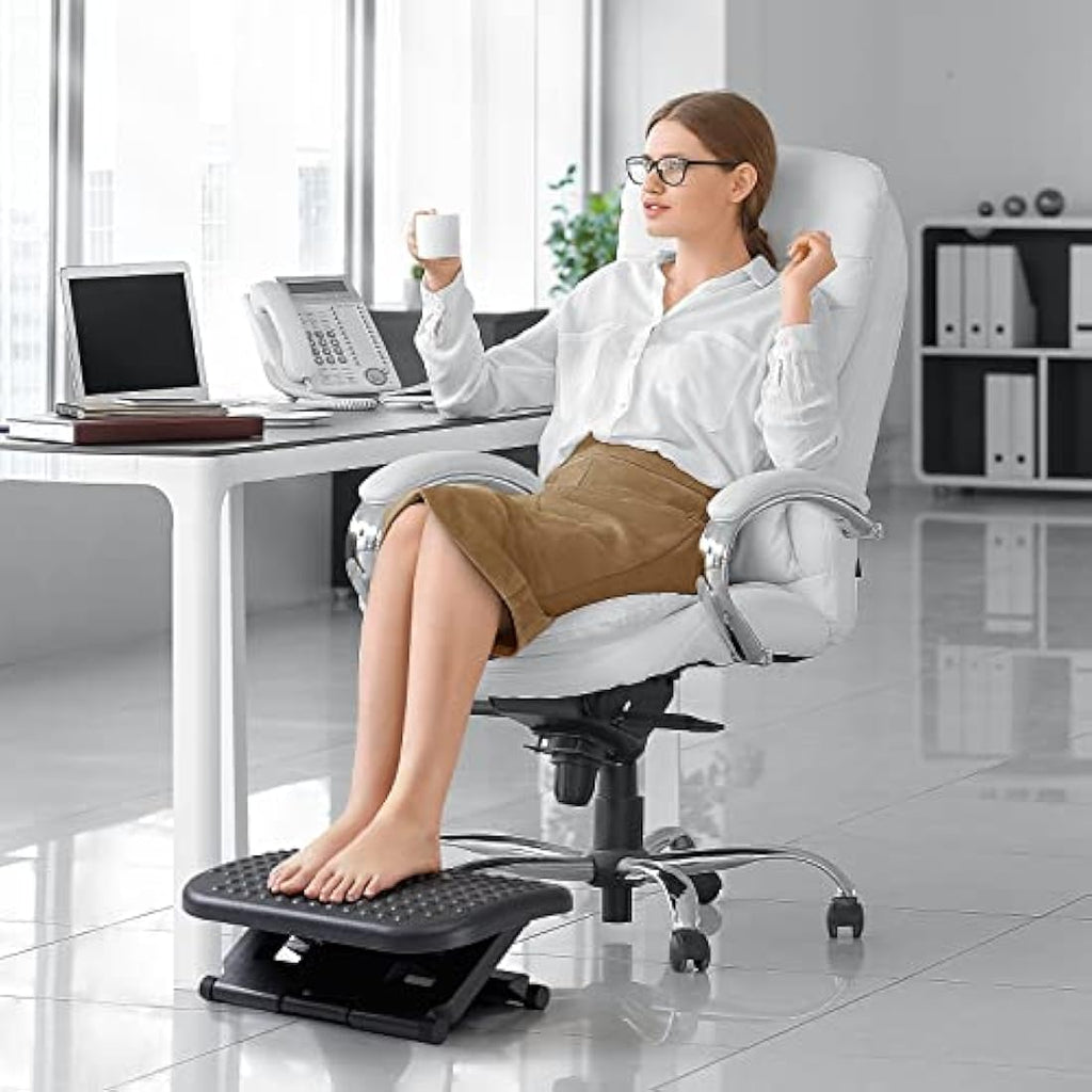 HUANUO Ergonomic Foot Rest – Adjustable Height & Massage Under Desk Stool