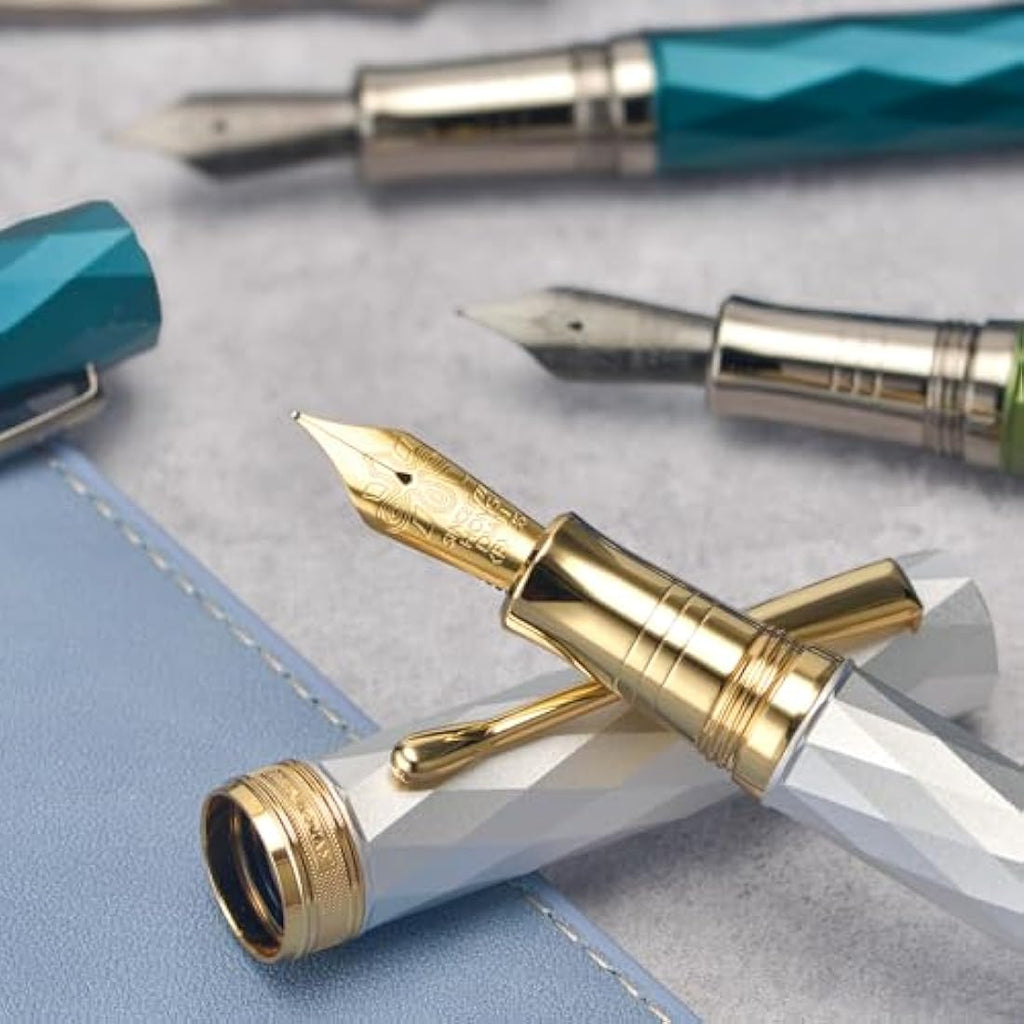 Hongdian N11 Fountain Pen – Grass Green Lozenge Design Fine Soft Nib