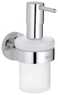 Grohe Essentials Wall Mounted Soap Dispenser with Silver Holder