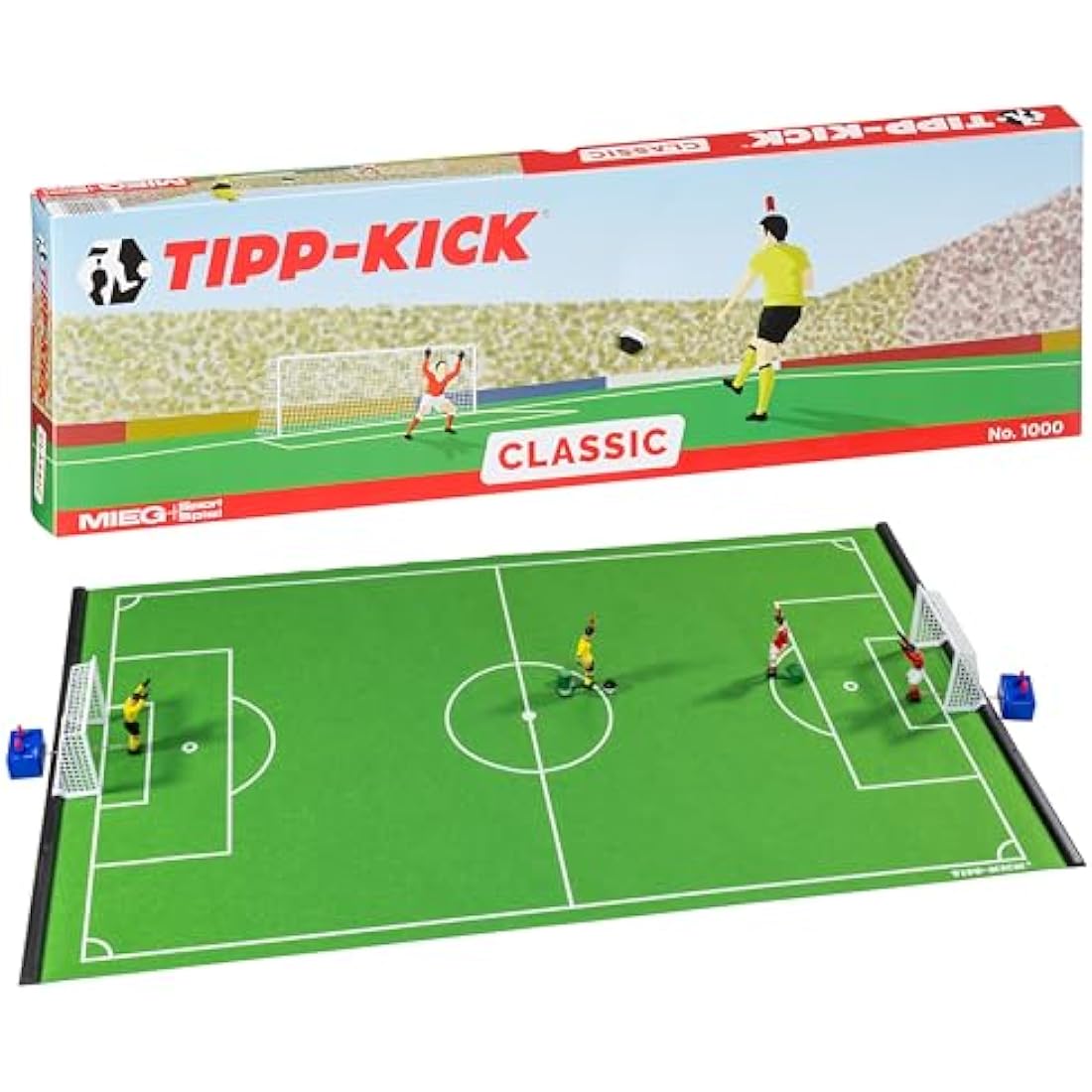 TIPP-KICK Classic Table Football Game Set | Retro Felt Pitch Indoor Toy