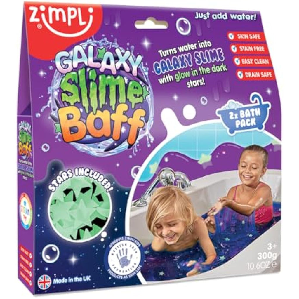 Zimpli Kids Galaxy Slime Baff – Glow in The Dark Science Set