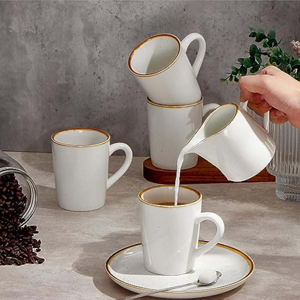 ONEMORE Ceramic Coffee Mugs Set of 6 – 12oz Speckled Porcelain Cups