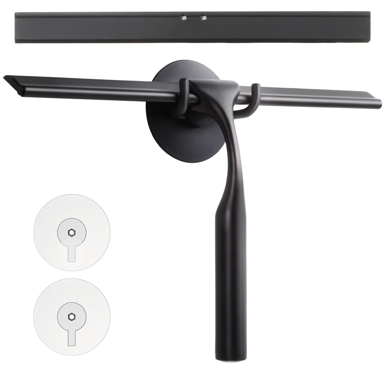 GlobaLink 12" Stainless Steel Shower Squeegee with Suction Hook