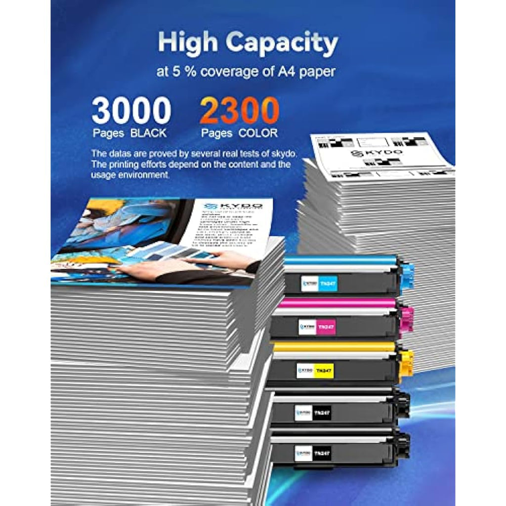 Skydo TN247 TN243 Compatible Toner Cartridge for Brother Printers (5-Pack)