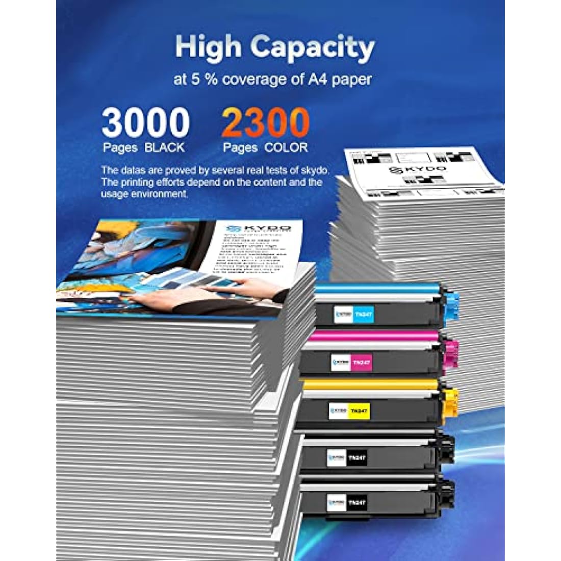 Skydo TN247 TN243 Compatible Toner Cartridge for Brother Printers (5-Pack)