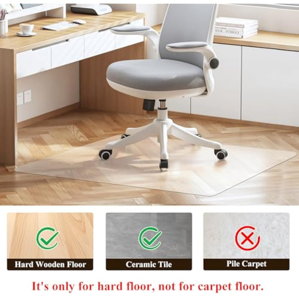 SHAREWIN Office Chair Mat for Hardwood Floors | 120x90cm PVC Protector