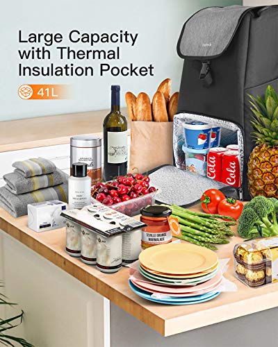 Inateck Folding Shopping Trolley - Lightweight Aluminum Cart with Thermal Bag