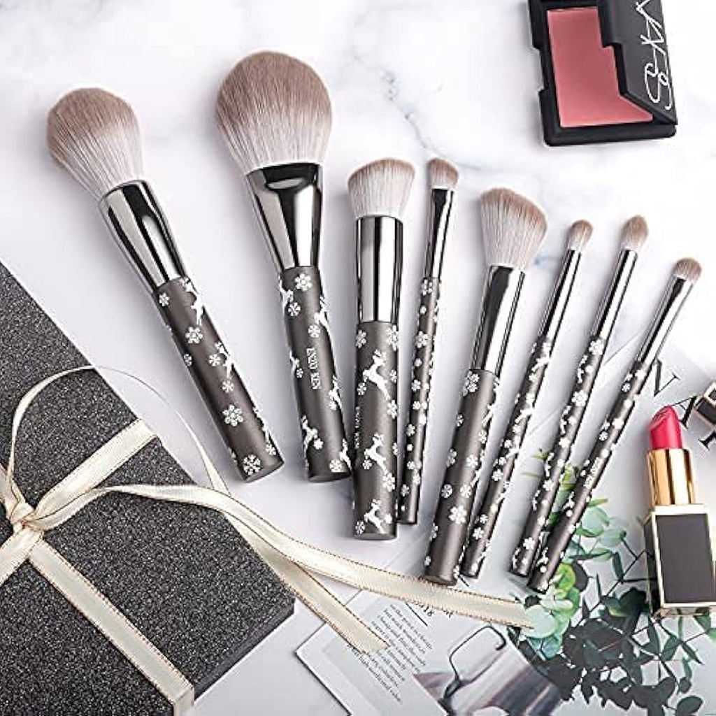 ENZO KEN Professional Goat Hair Makeup Brush Set | Snowflake Design