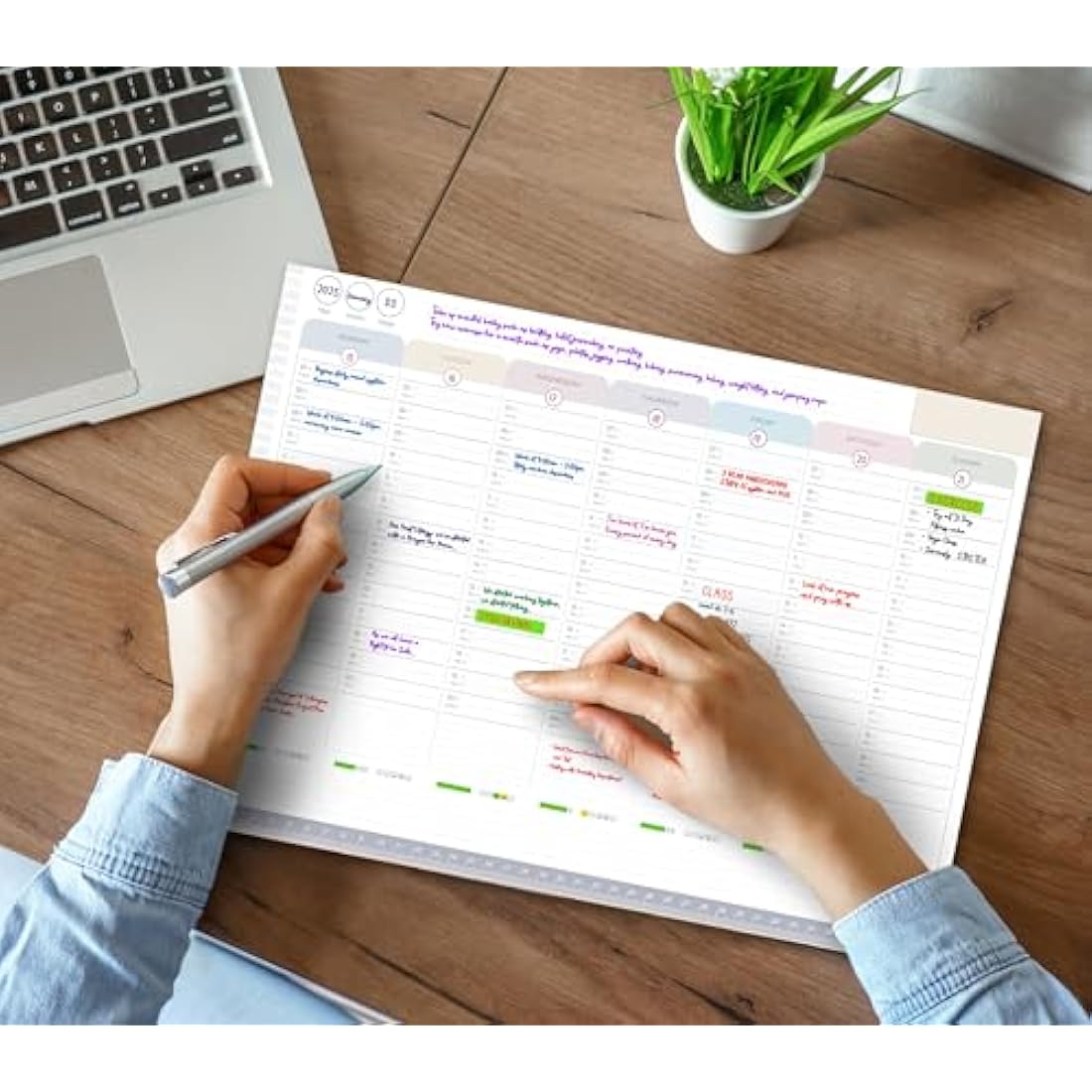 Jolof Store Weekly Planner Pad – Undated Desk Notepad & Habit Tracker
