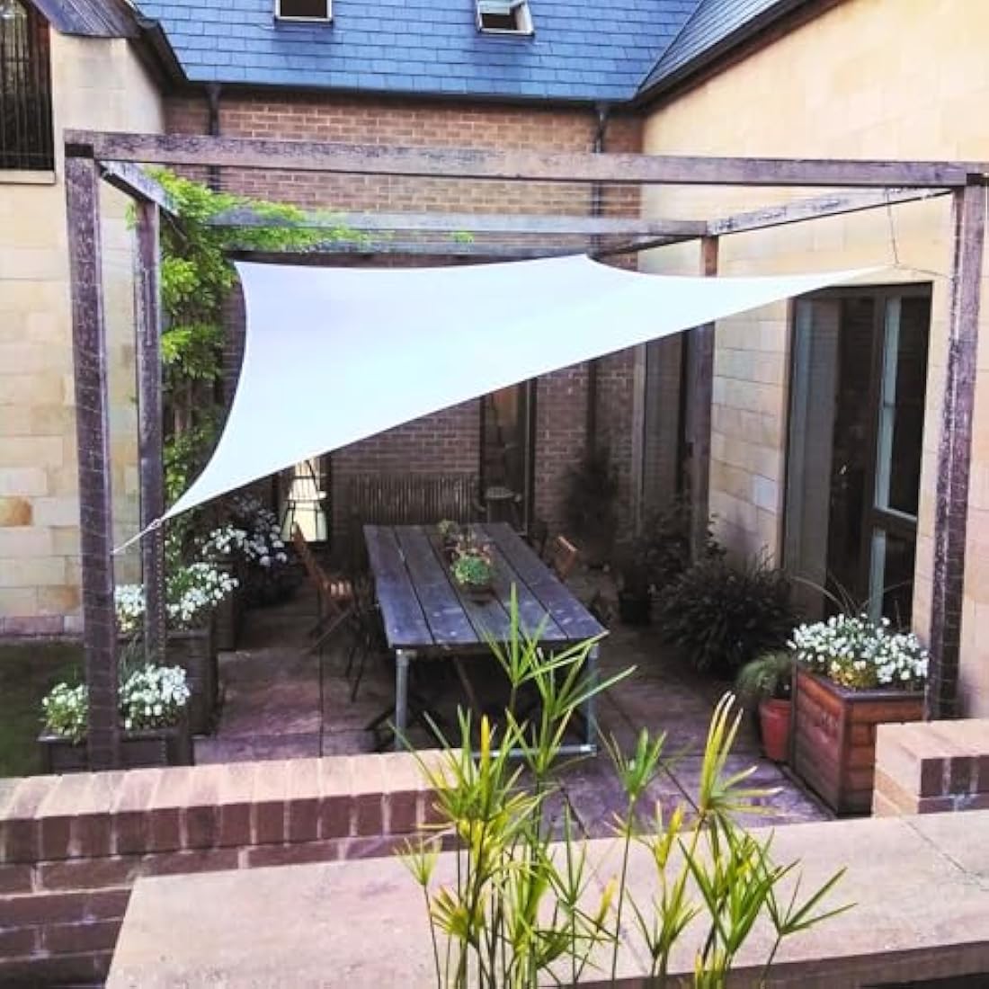 Clara Shade Sails – 3x5m White Rectangle Waterproof Garden Canopy
