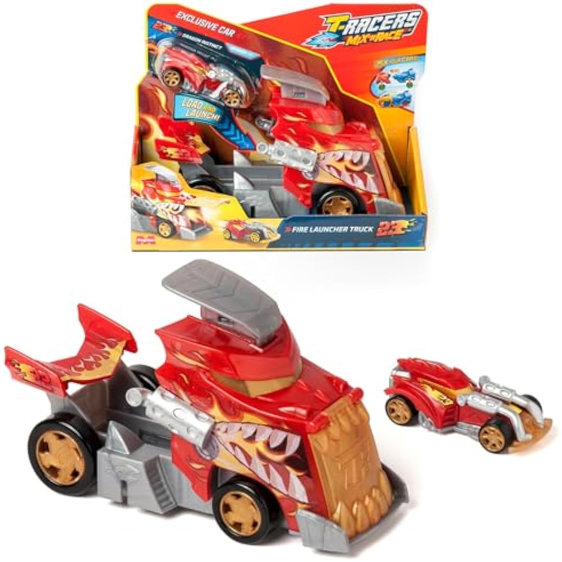 T-Racers Mix'N Race Fire Launcher Truck with Exclusive Vehicle